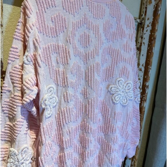 Vintage handmade chenille sweatshirt with side pockets M - Picture 10 of 14